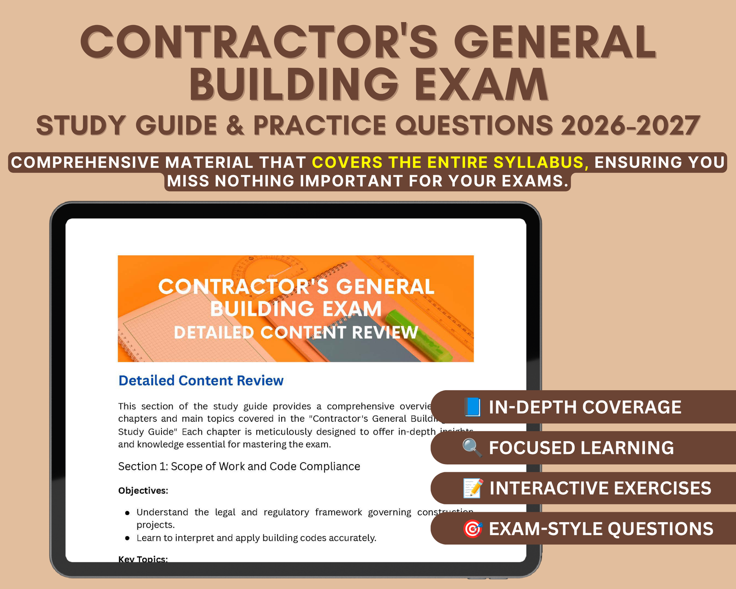 Contractor's General Building Exam Study Guide 2026-2027