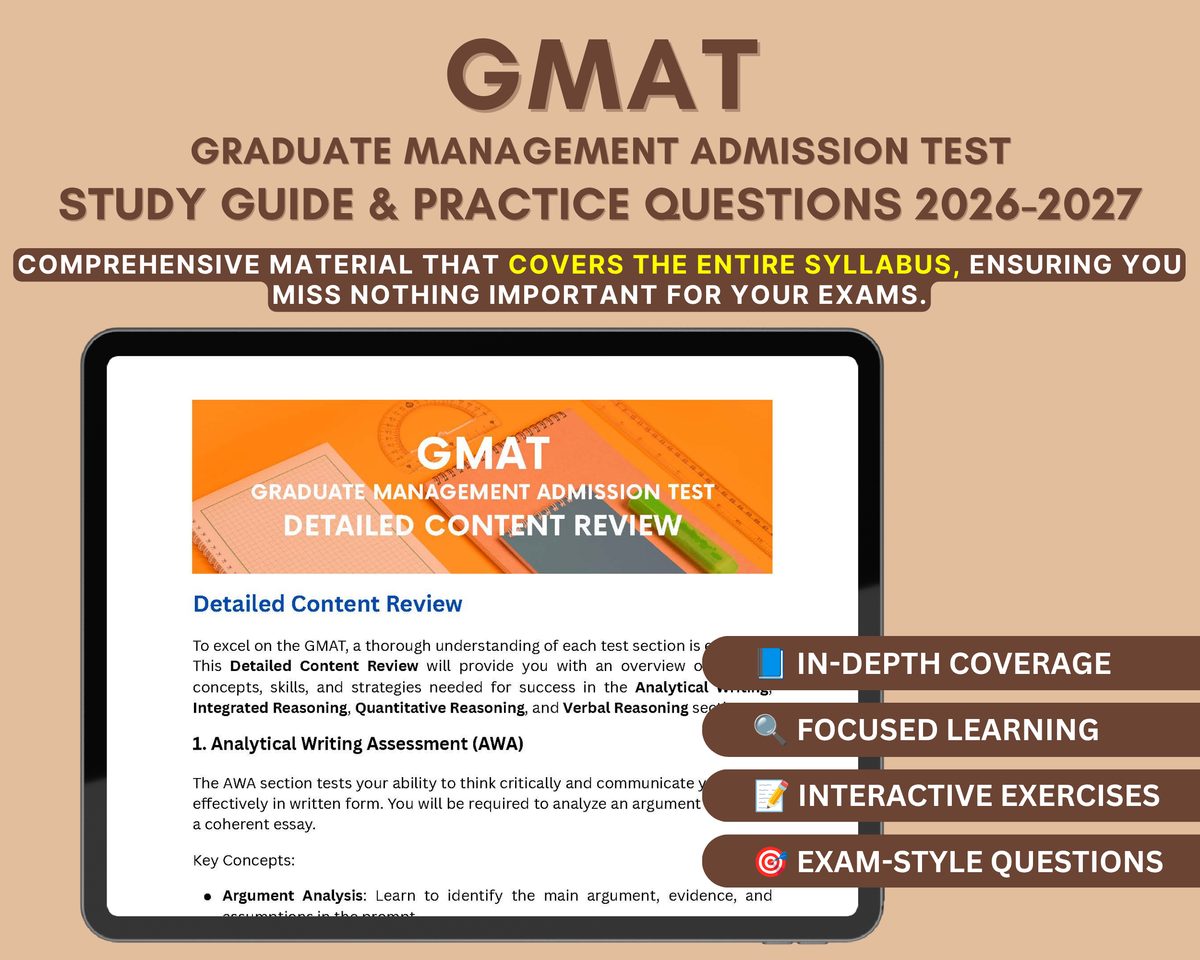 GMAT Prep Study Guide 2026-2027: In-Depth Content Review, Practice Test & Exam Tips for Graduate Management Admission Test
