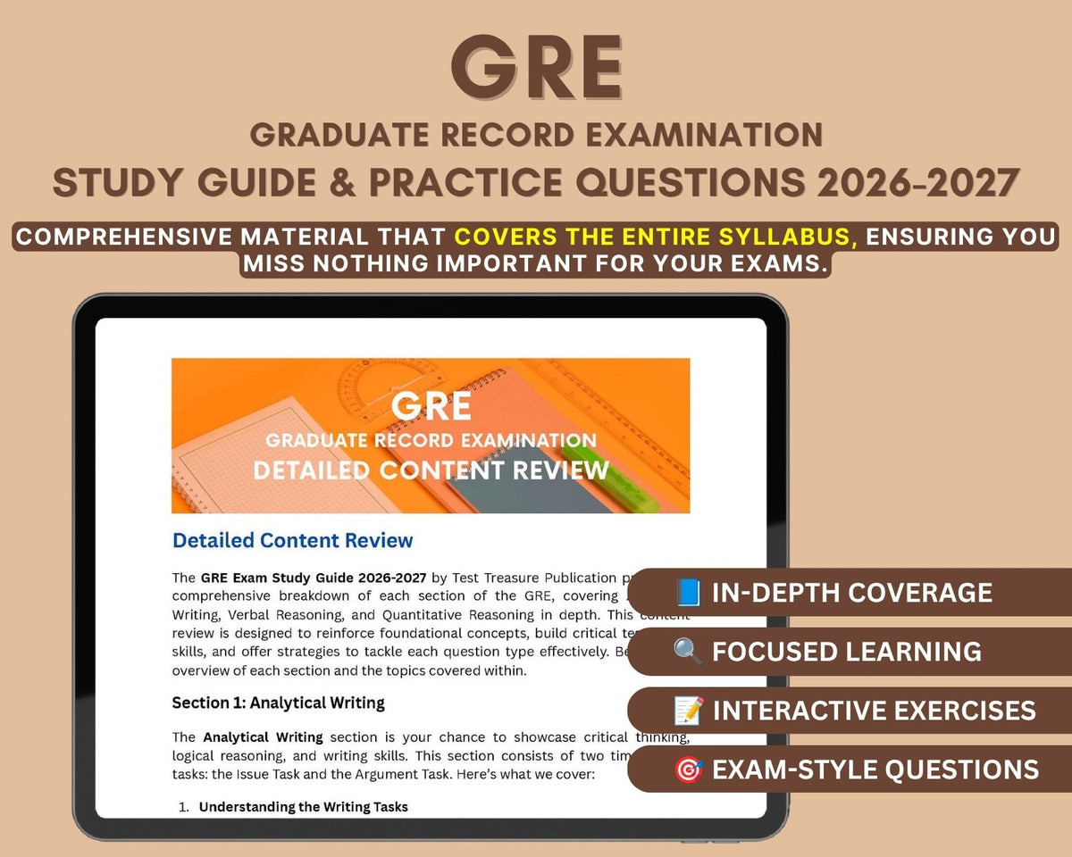 GRE Exam Study Guide 2026-2027: Master Analytical Writing, Verbal & Quantitative Reasoning