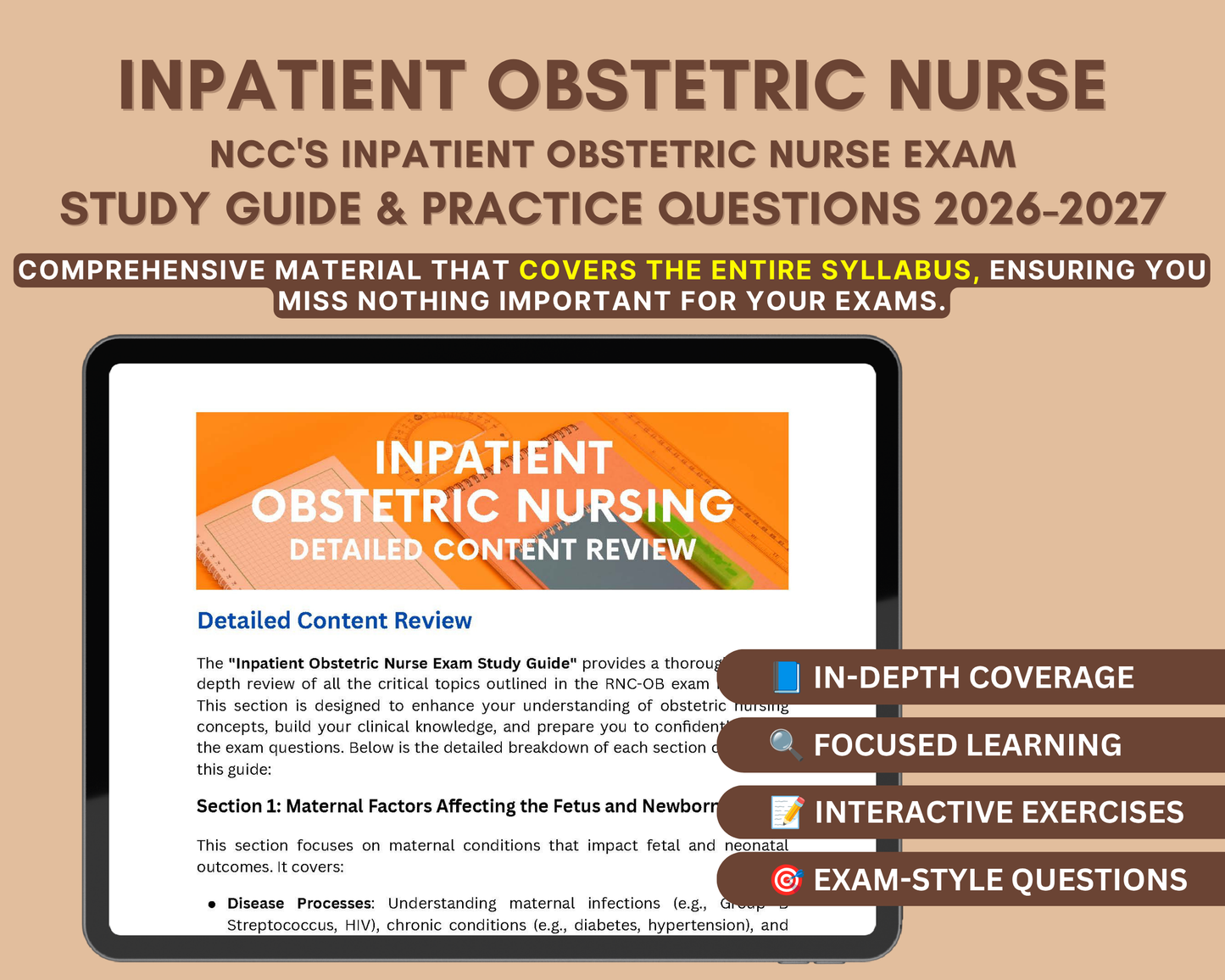 Inpatient Obstetric Nurse Exam Study Guide 2026-2027