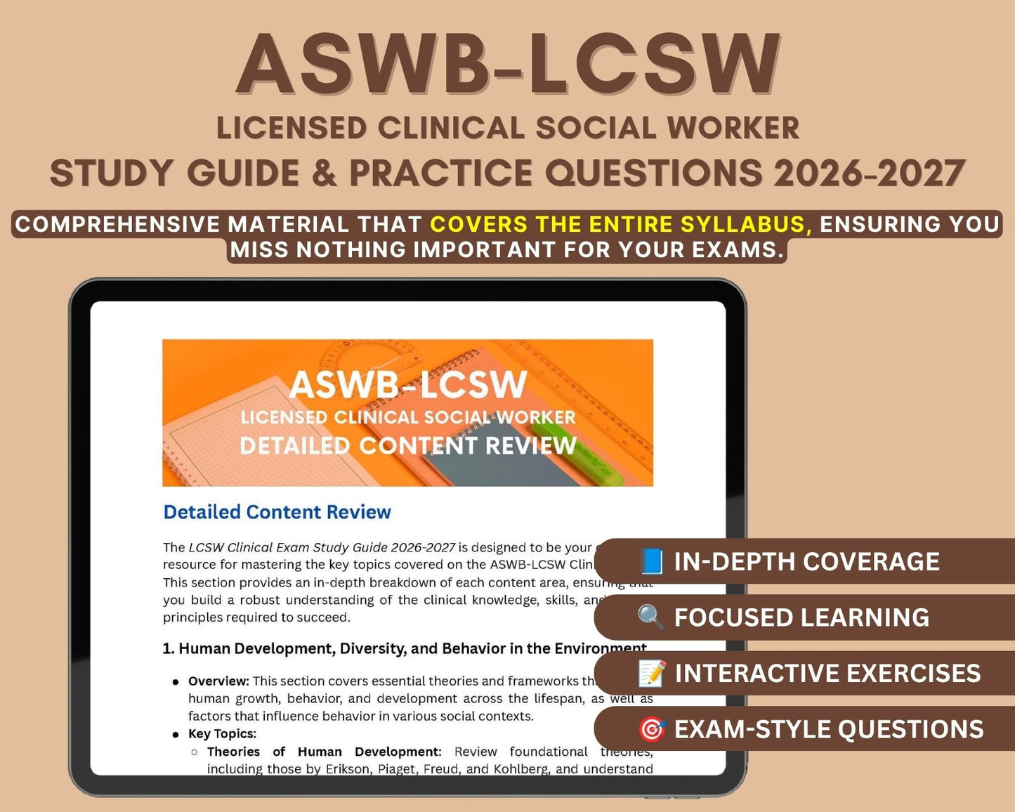 LCSW Clinical Exam Study Guide 2026-2027: In-Depth Review, Practice Tests & Strategies for Licensed Clinical Social Worker - ASWB LCSW Exam