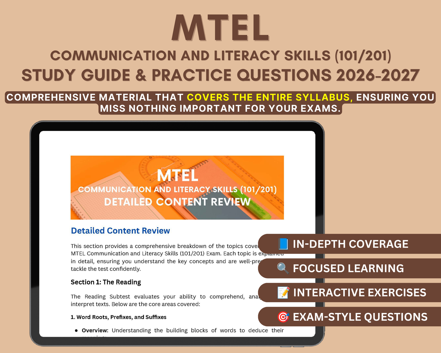MTEL Communication and Literacy Skills (101/201) Study Guide 2026-2027