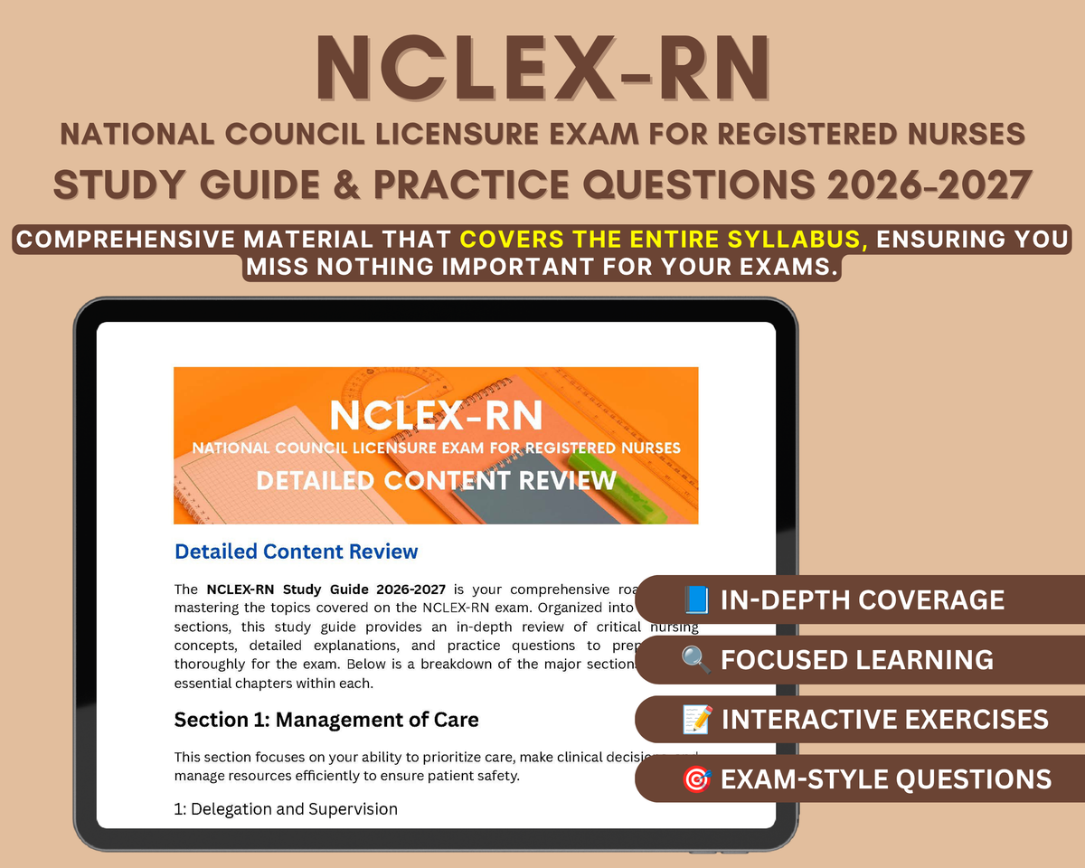 NCLEX-RN Study Guide 2026-2027: In-Depth Content Review, Practice Tests & Exam Strategies for Aspiring Nurses