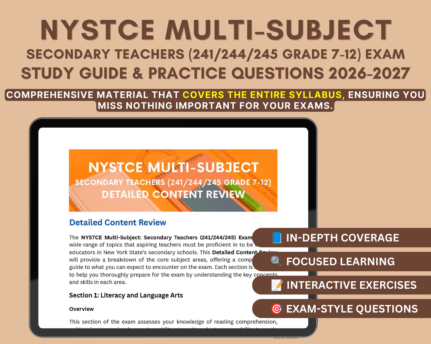 NYSTCE Multi-Subject: Secondary Teachers (241/244/245 Grade 7-Grade 12) Study Guide 2026-2027