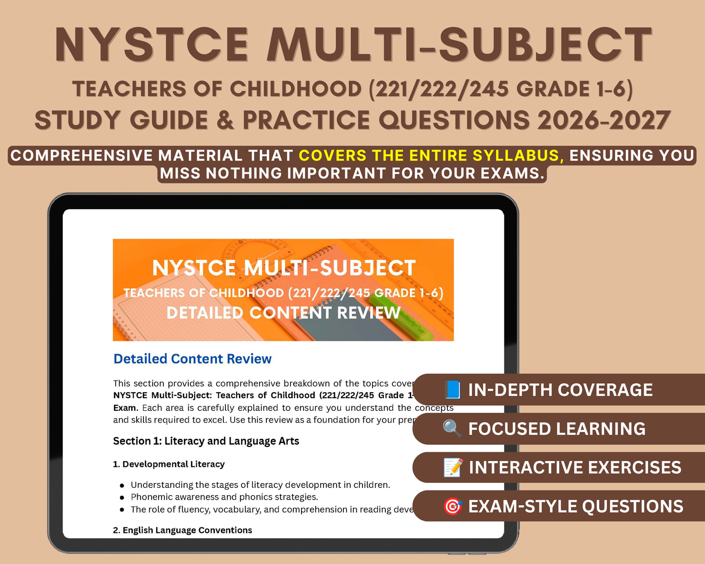 NYSTCE Multi-Subject: Teachers of Childhood (221/222/245 Grade 1-6) Study Guide 2026-2027