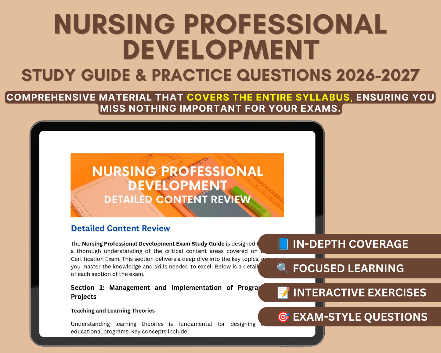 Nursing Professional Development Exam Study Guide 2026-2027