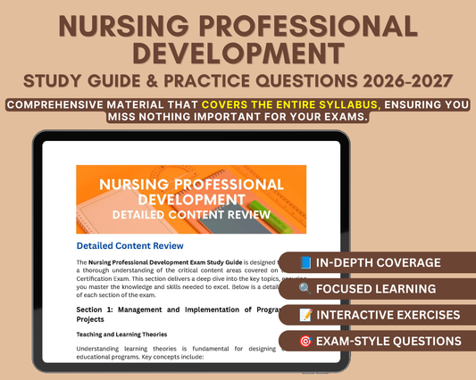 Nursing Professional Development Exam Study Guide 2026-2027