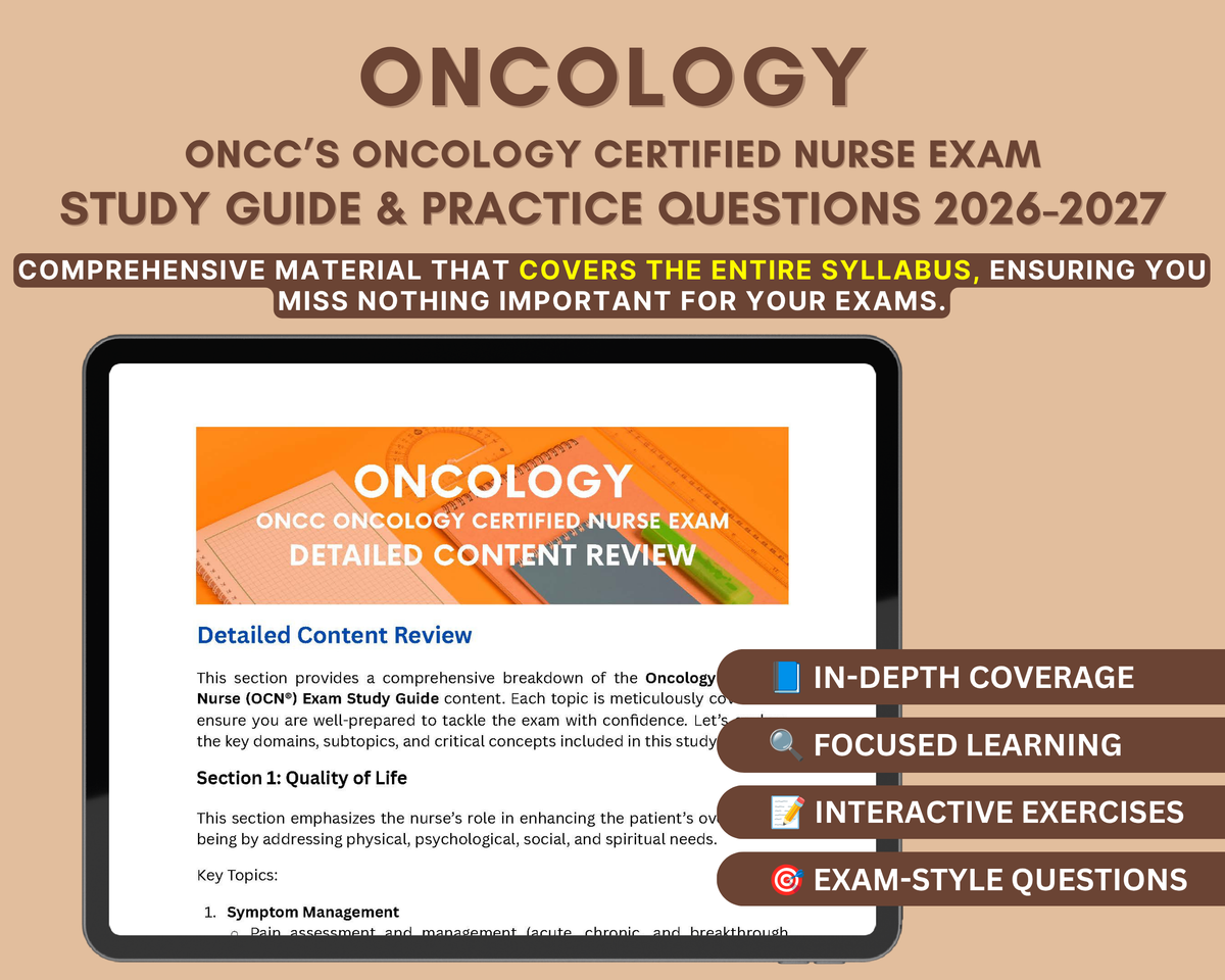 ONCC's Oncology Certified Nurse Test Study Guide 2026-2027
