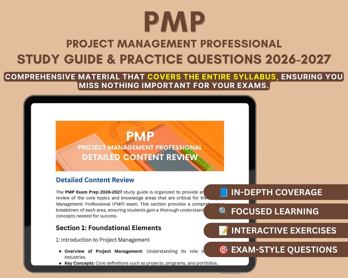 PMP Exam Prep 2026-2027: In-Depth Content Review, Practice Tests & Strategies for Project Management Professional Exam | PMP Certification