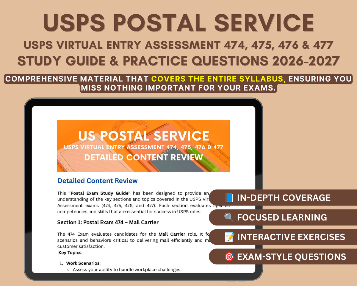 Postal Exam Study Guide 2026-2027