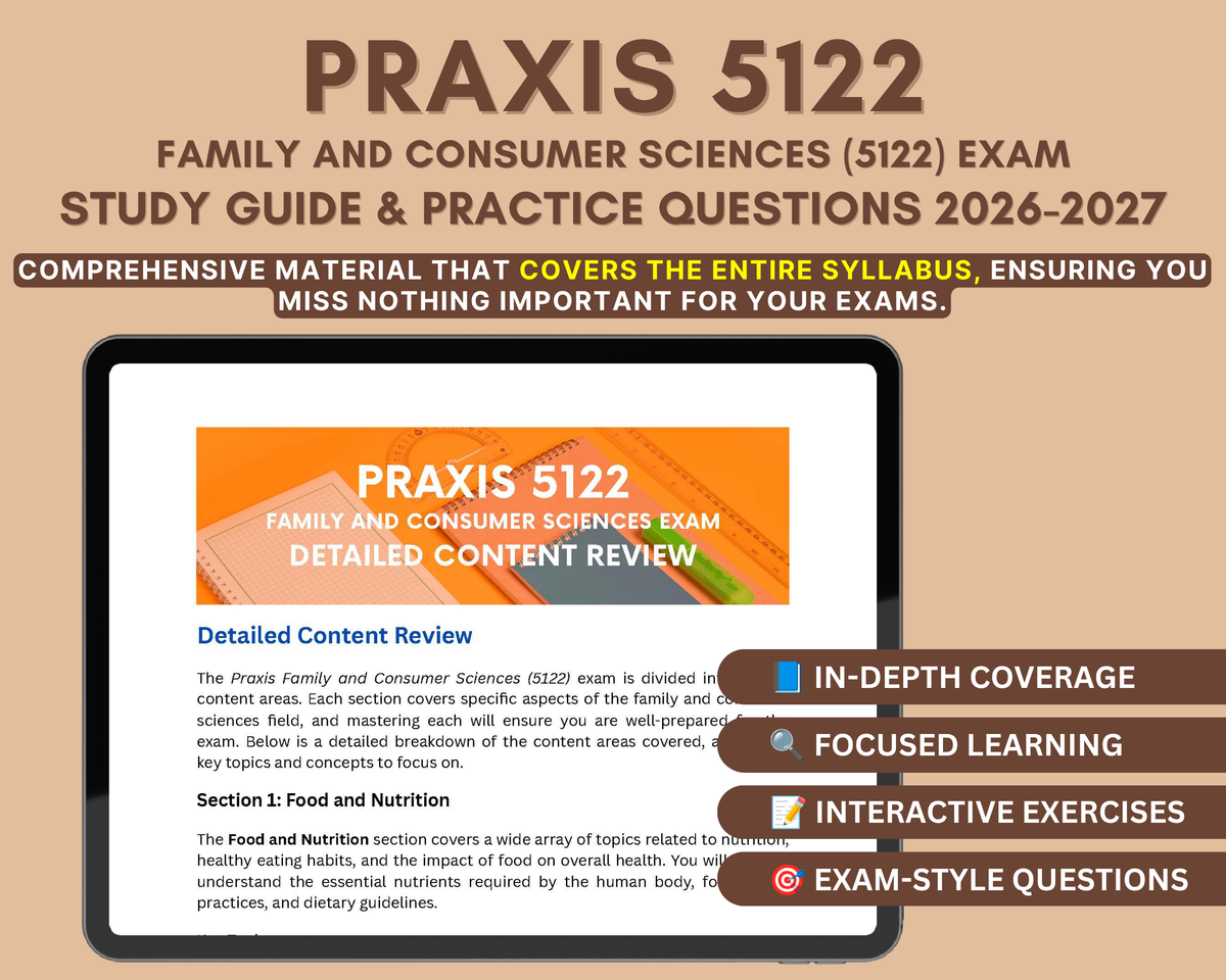 Praxis Family and Consumer Sciences (5122) Exam Study Guide 2026-2027