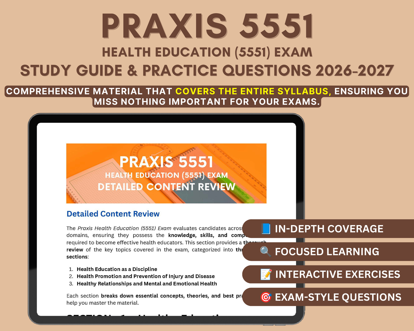 Praxis Health Education (5551) Exam Study Guide 2026-2027
