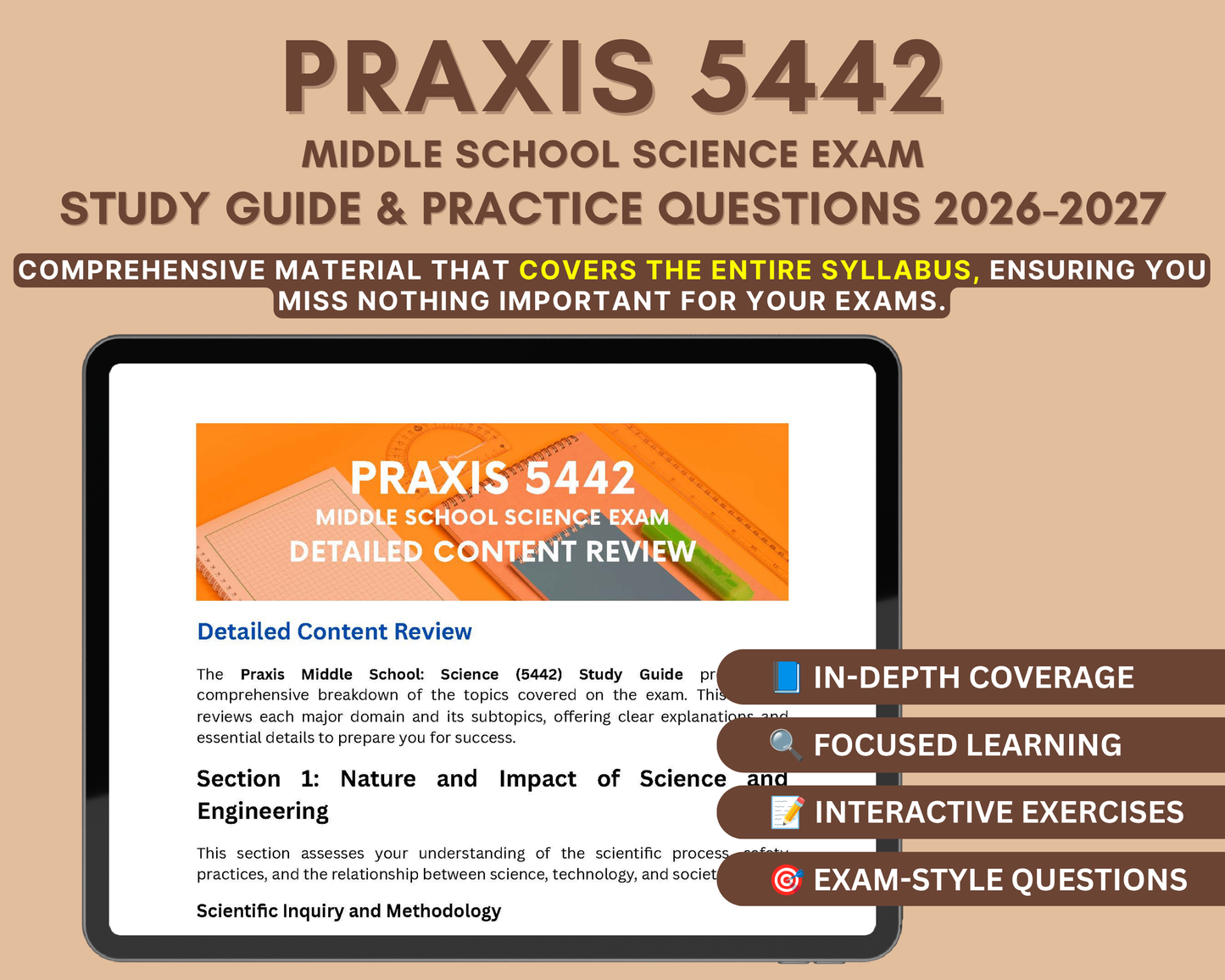Praxis Middle School: Science (5442) Study Guide 2026-2027