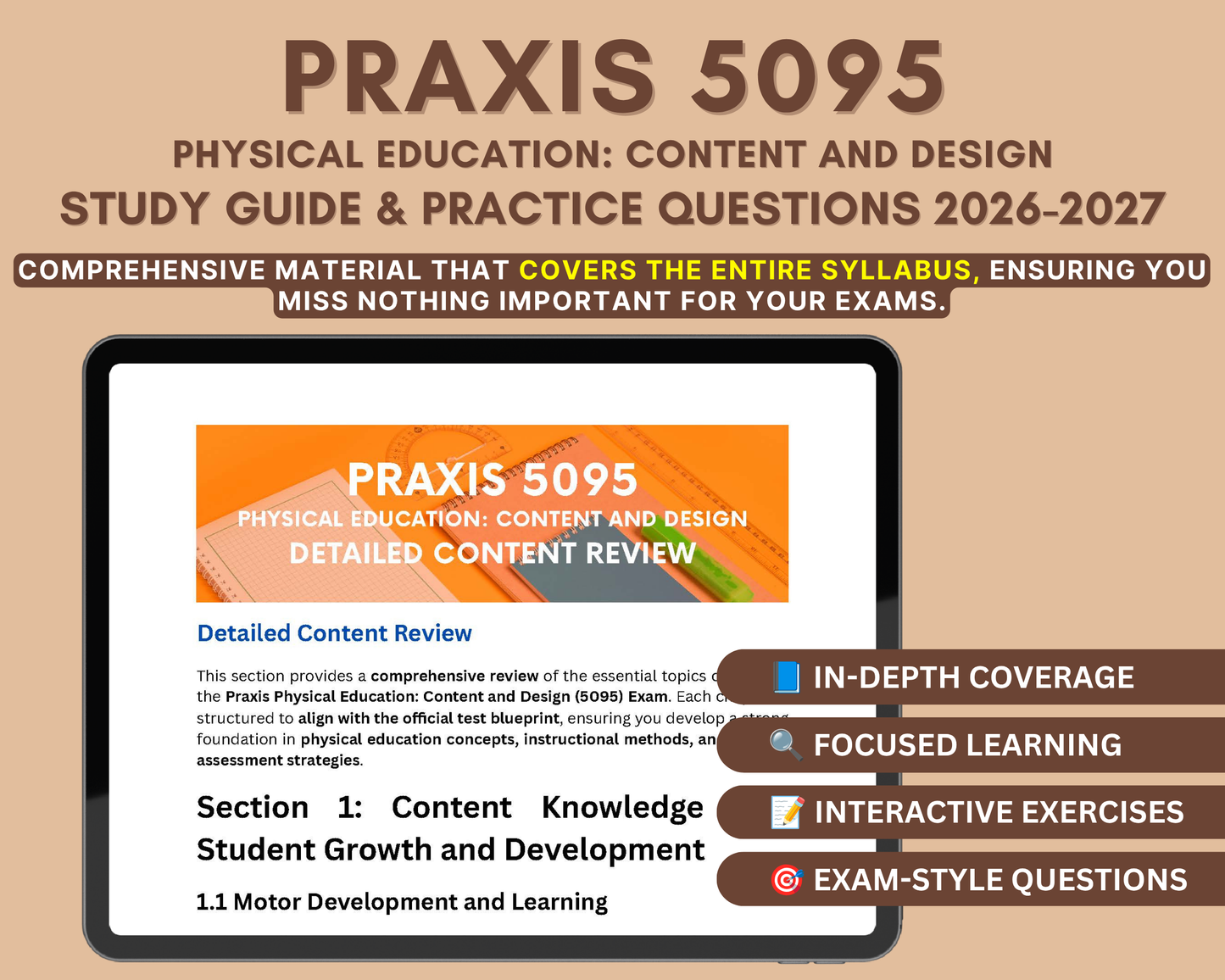 Praxis Physical Education: Content and Design (5095) Exam Study Guide 2026-2027