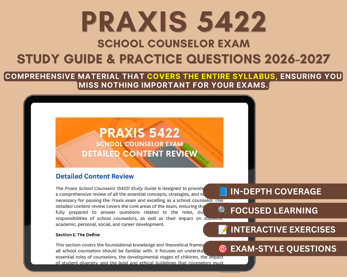 Praxis School Counselor (5422) Study Guide 2026-2027