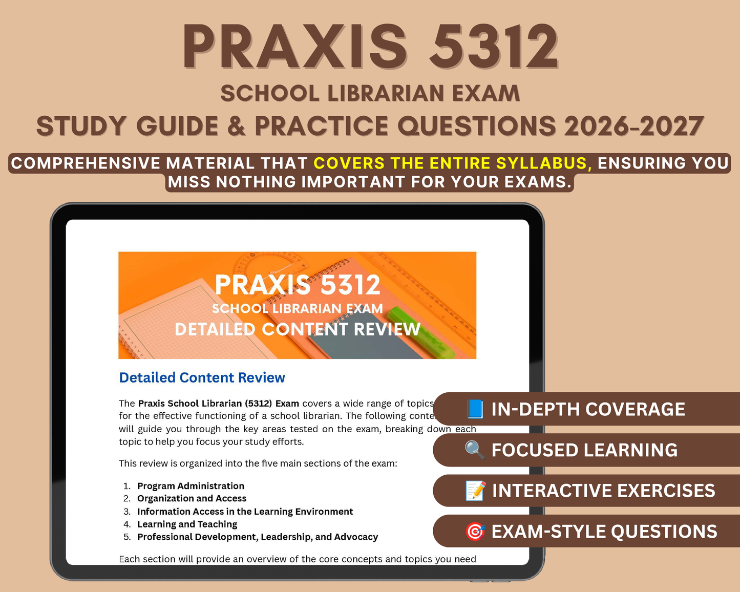 Praxis School Librarian (5312) Study Guide 2026-2027