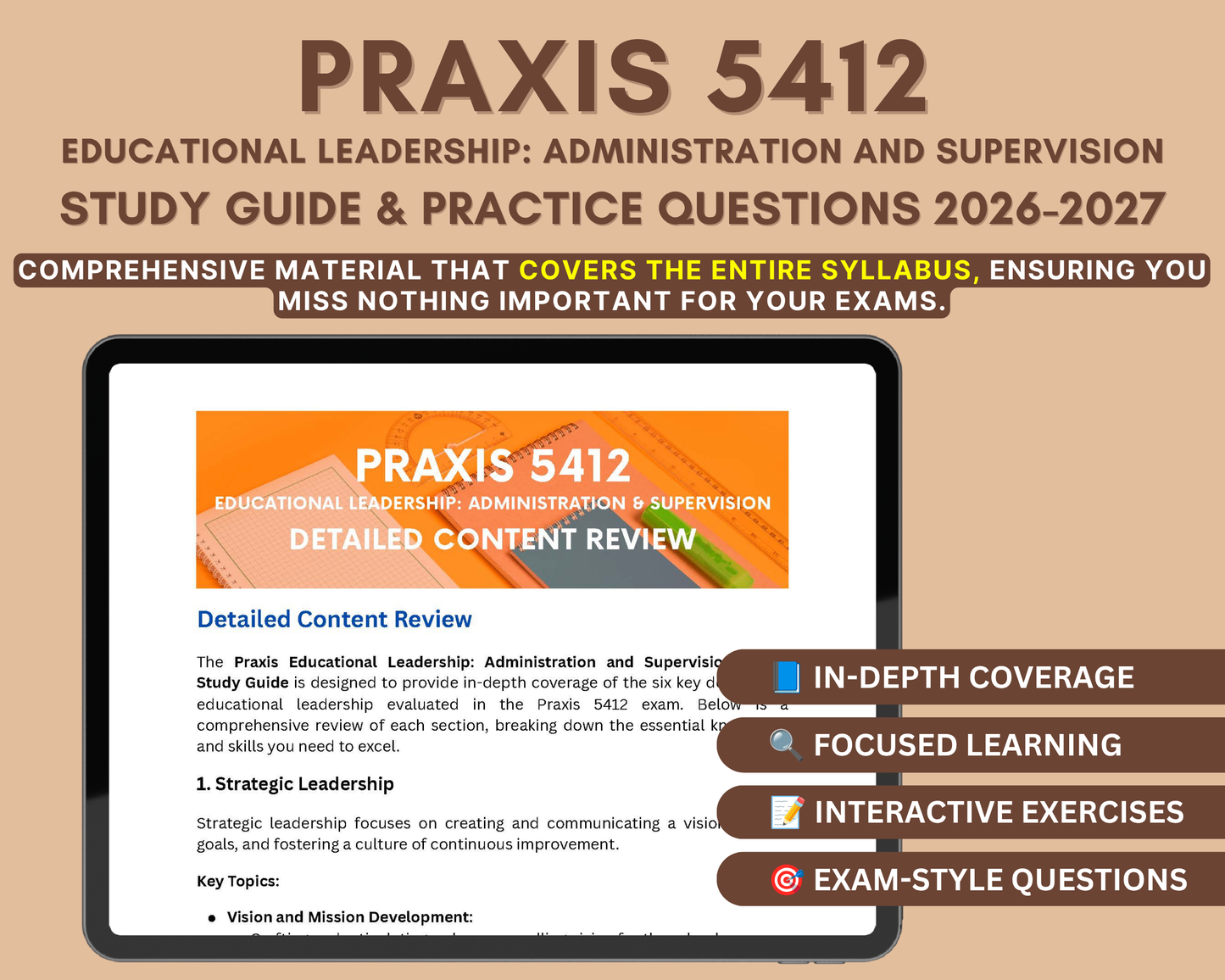 Praxis Educational Leadership: Administration and Supervision (5412) Exam Study Guide 2026-2027