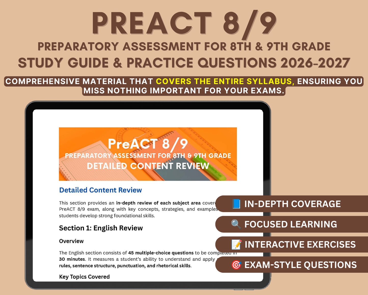 PreACT 8/9 Study Guide 2026-2027