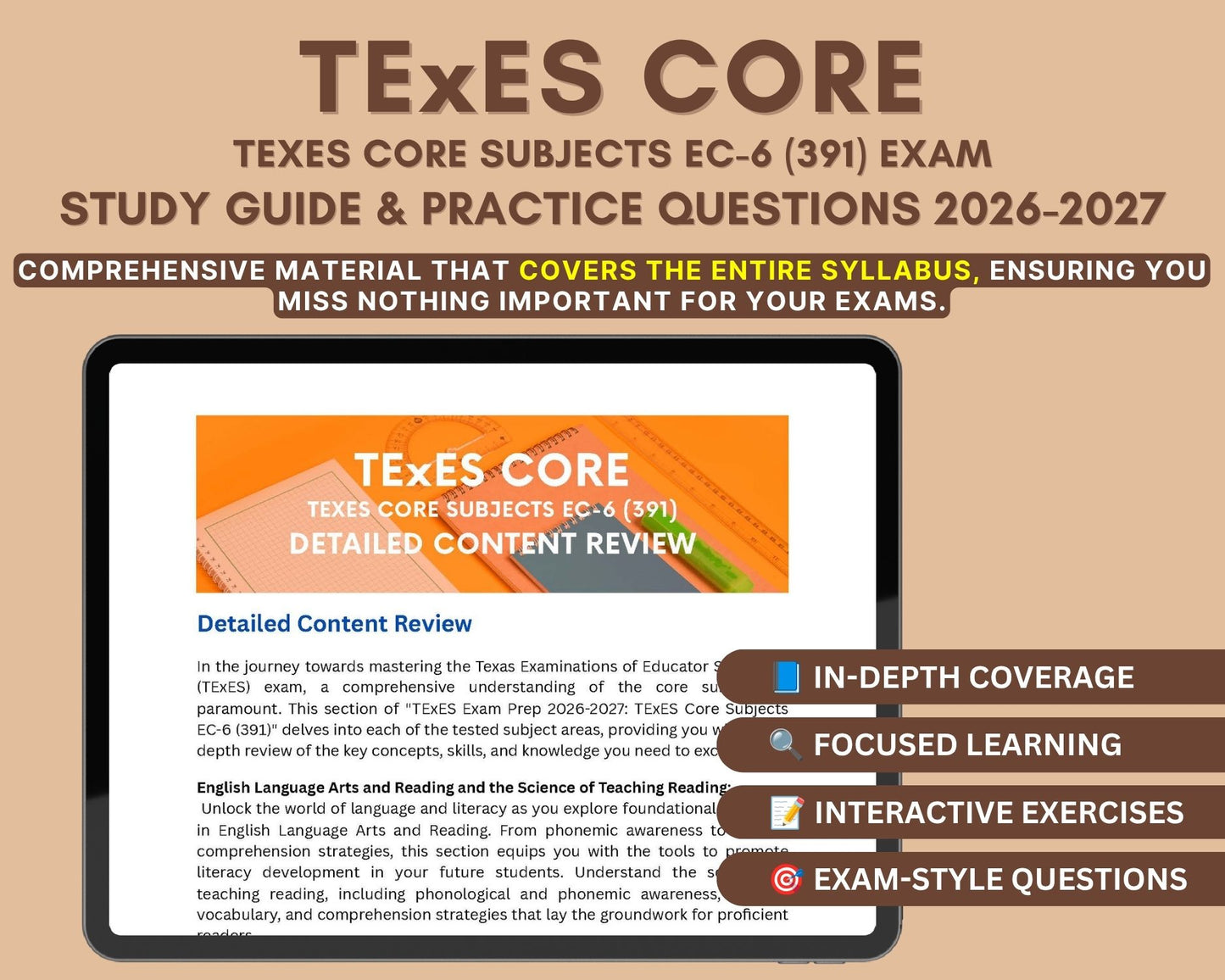 TExES Core Subjects EC-6 (391) Study Guide 2026-2027: Texas Educator Certification Prep with Practice Tests & Exam Tips