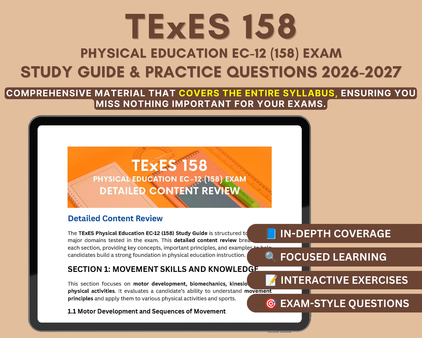 TExES Physical Education EC-12 (158) Study Guide 2026-2027