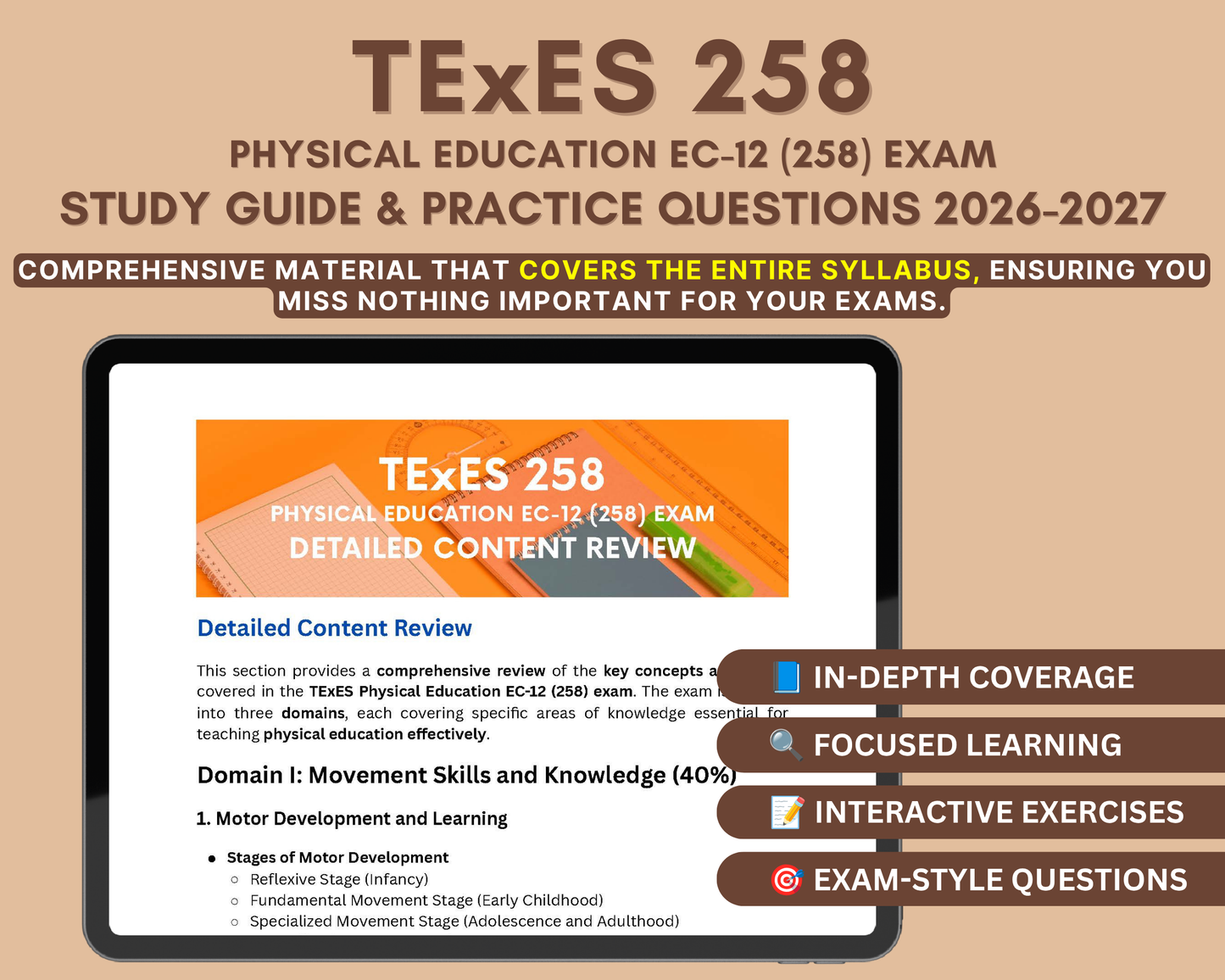 TExES Physical Education EC-12 (258) Study Guide 2026-2027