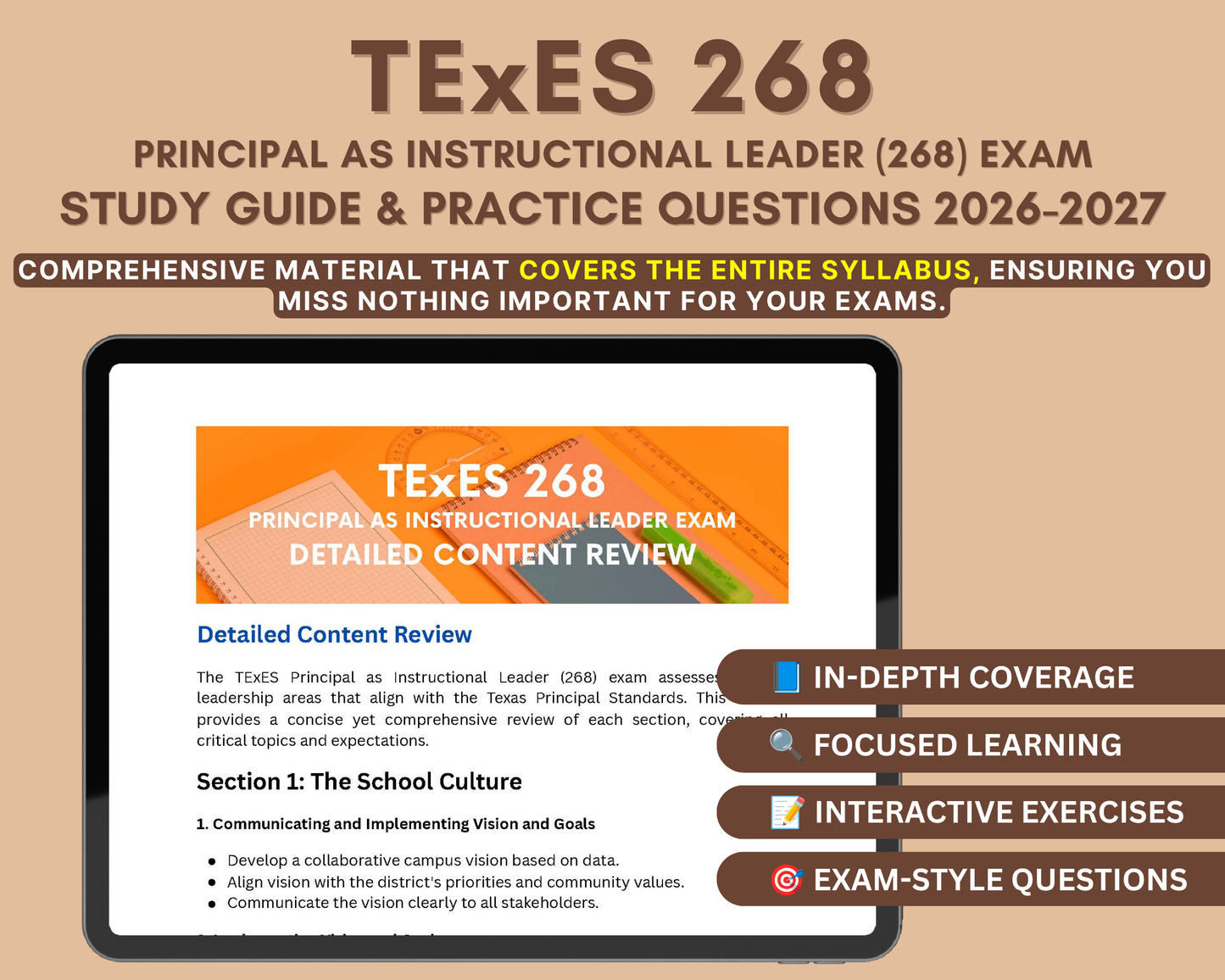 TExES Principal as Instructional Leader (268) Study Guide 2026-2027