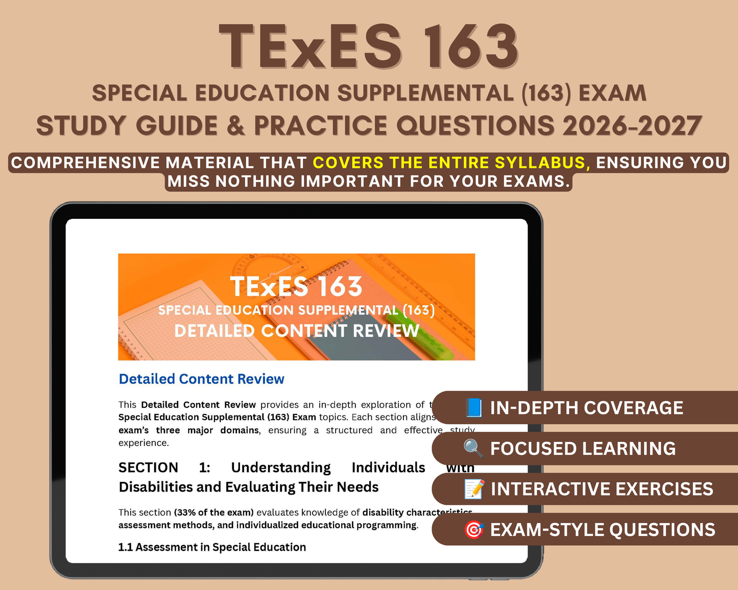 TExES Special Education Supplemental (163) Study Guide 2026-2027
