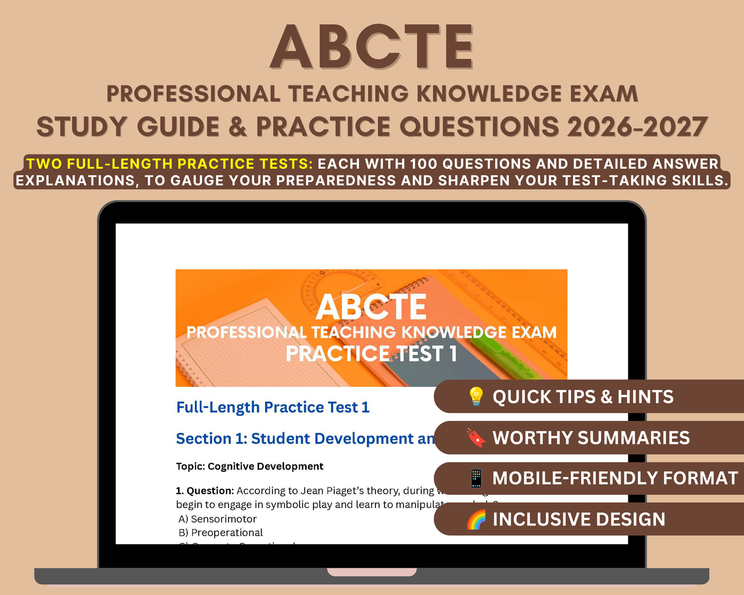 ABCTE Professional Teaching Knowledge Study Guide 2026-2027