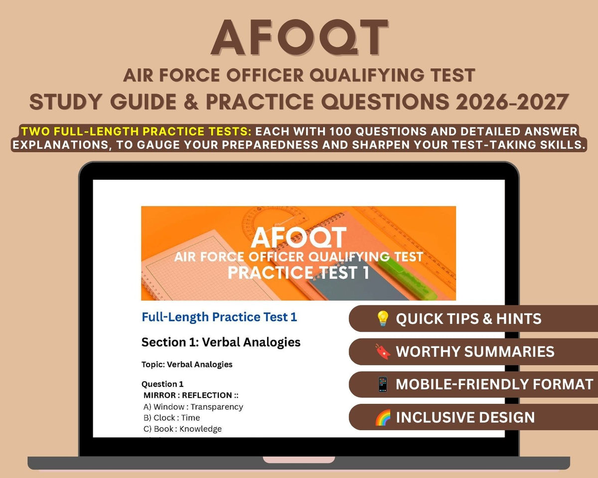 AFOQT Exam Study Guide 2026-2027: Complete Air Force Officer Qualifying Test Prep with Practice Tests & Exam Strategies