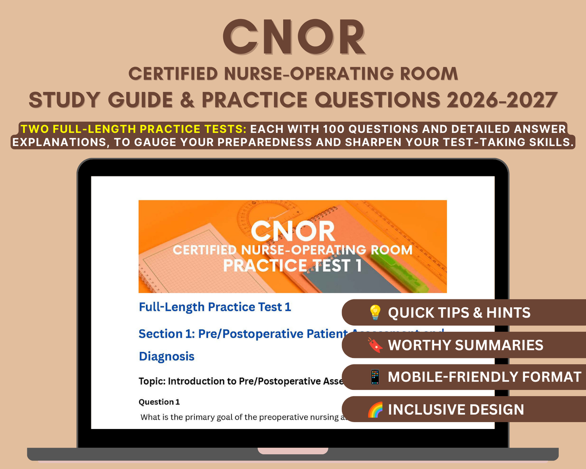 CNOR Study Guide 2026-2027: Perioperative Nursing Certification Prep with In-Depth Content Review, and Practice Tests