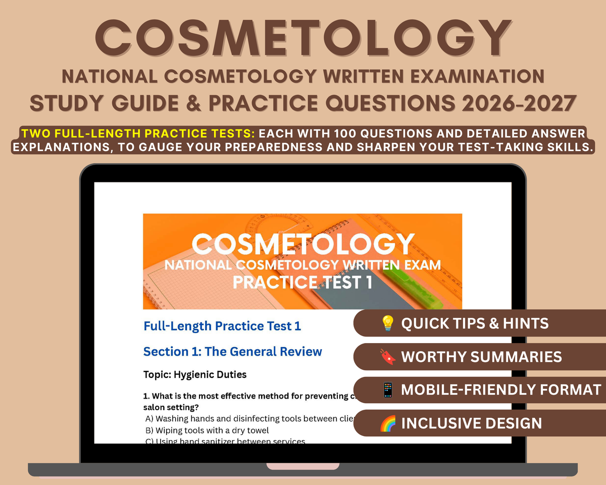 Cosmetology Exam Study Guide 2026-2027