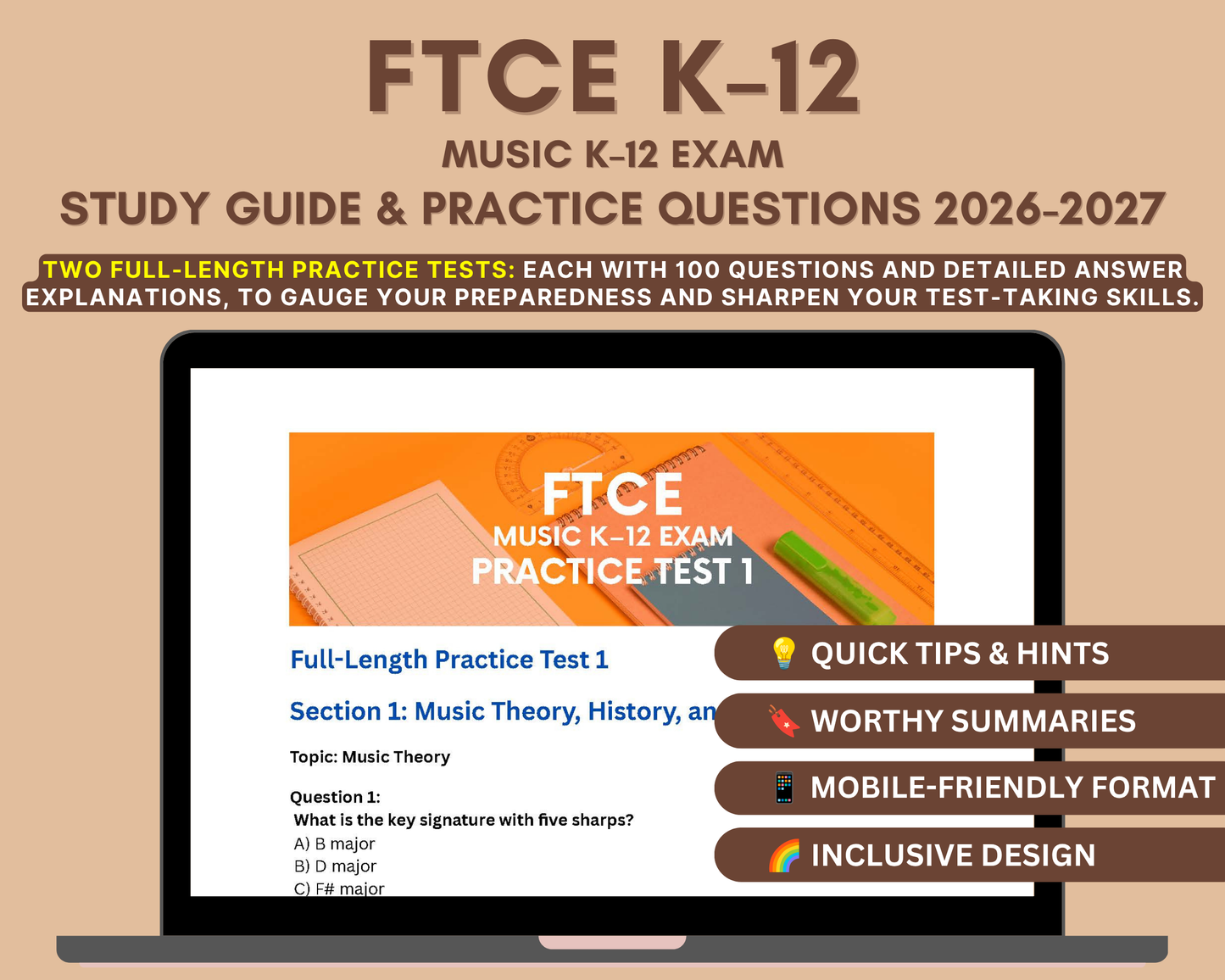 FTCE Music K-12 Study Guide 2026-2027
