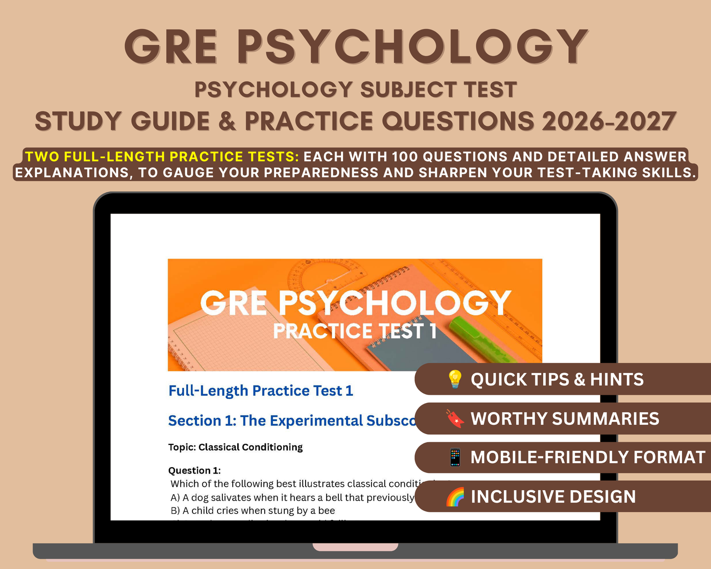 GRE Psychology Test Study Guide 2026-2027
