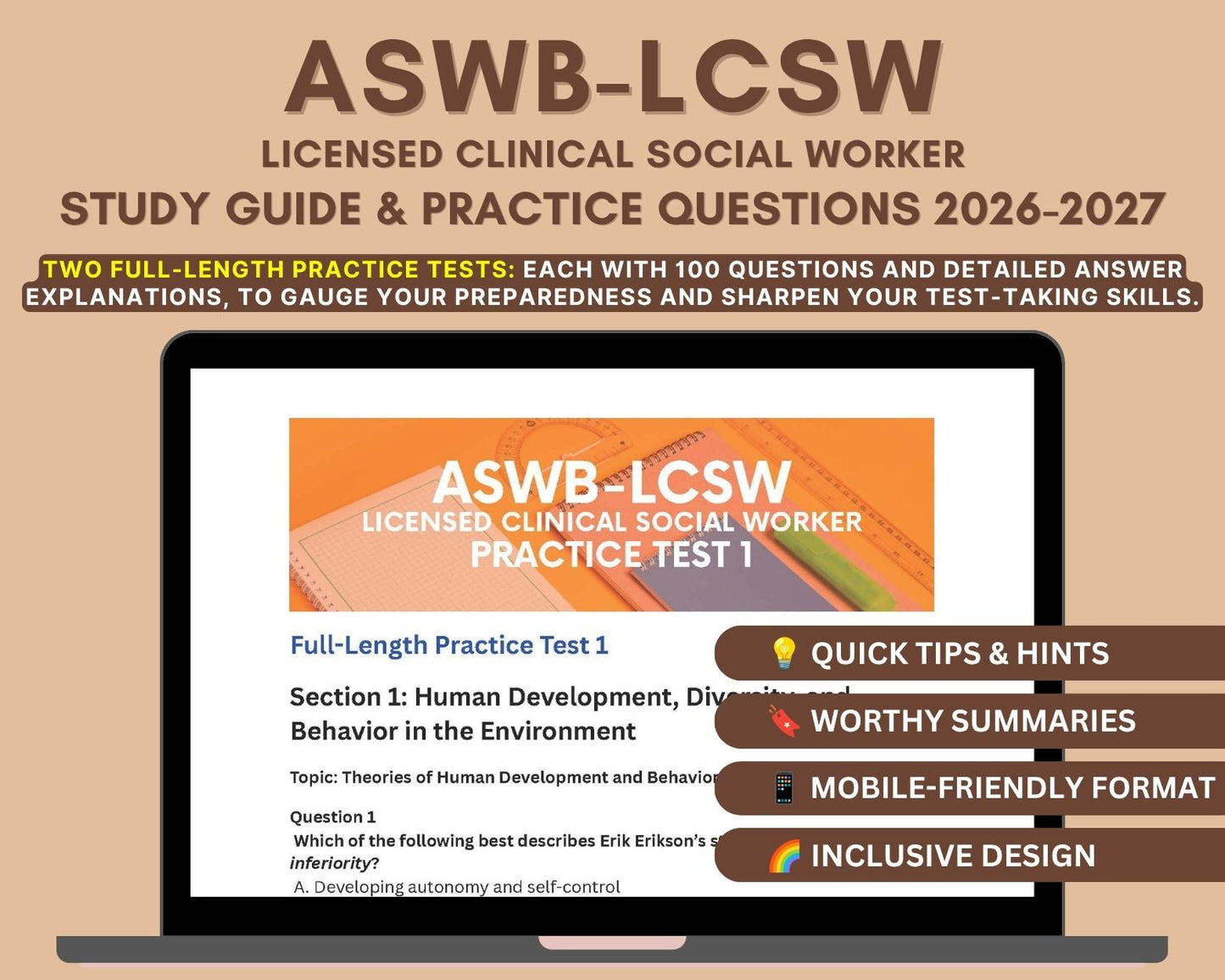 LCSW Clinical Exam Study Guide 2026-2027: In-Depth Review, Practice Tests & Strategies for Licensed Clinical Social Worker - ASWB LCSW Exam
