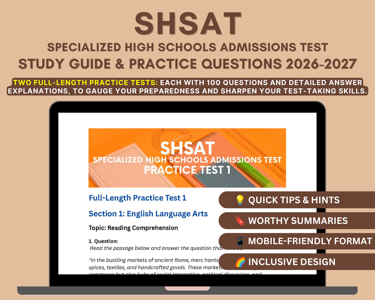 New York City SHSAT Study Guide 2026-2027