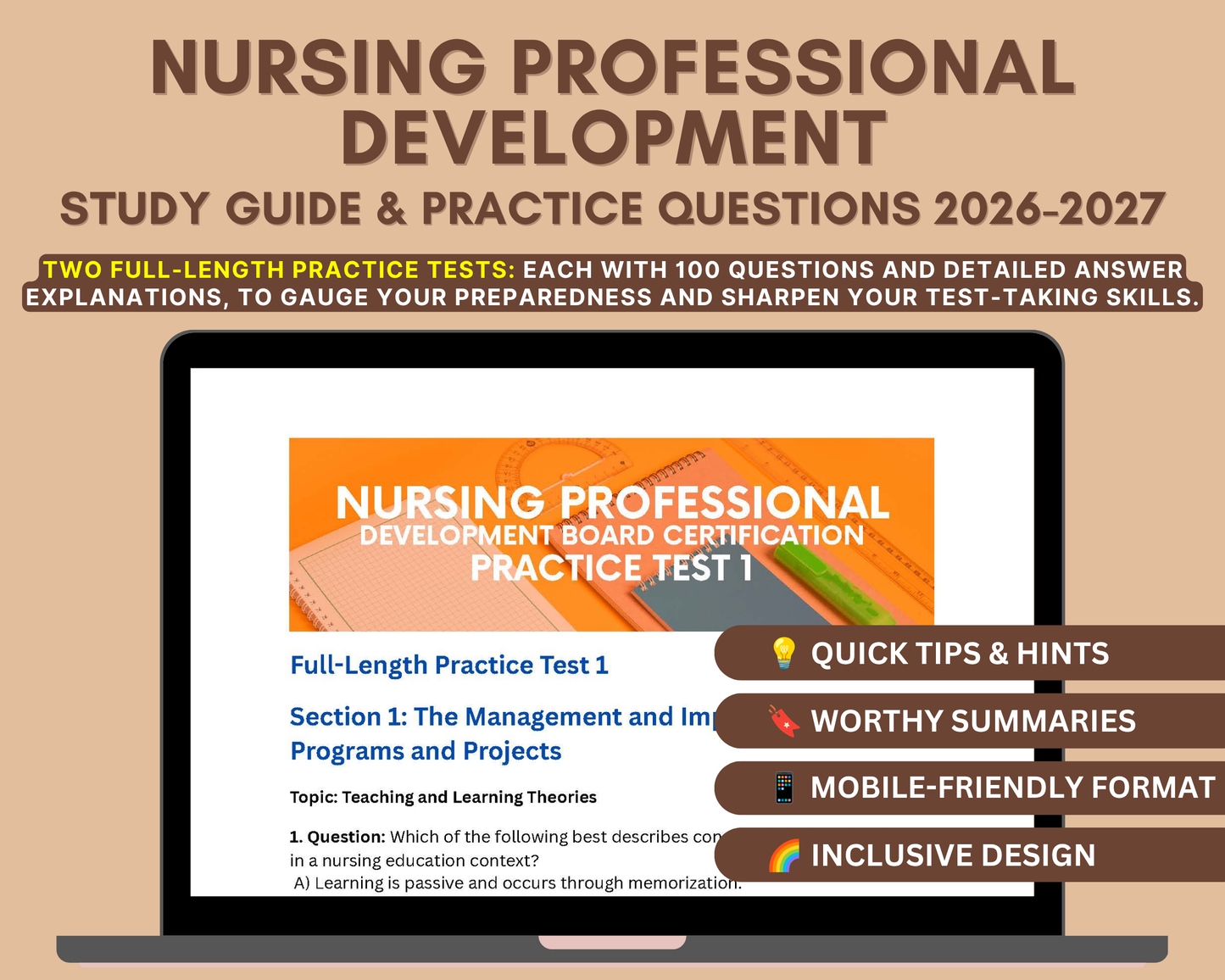 Nursing Professional Development Exam Study Guide 2026-2027