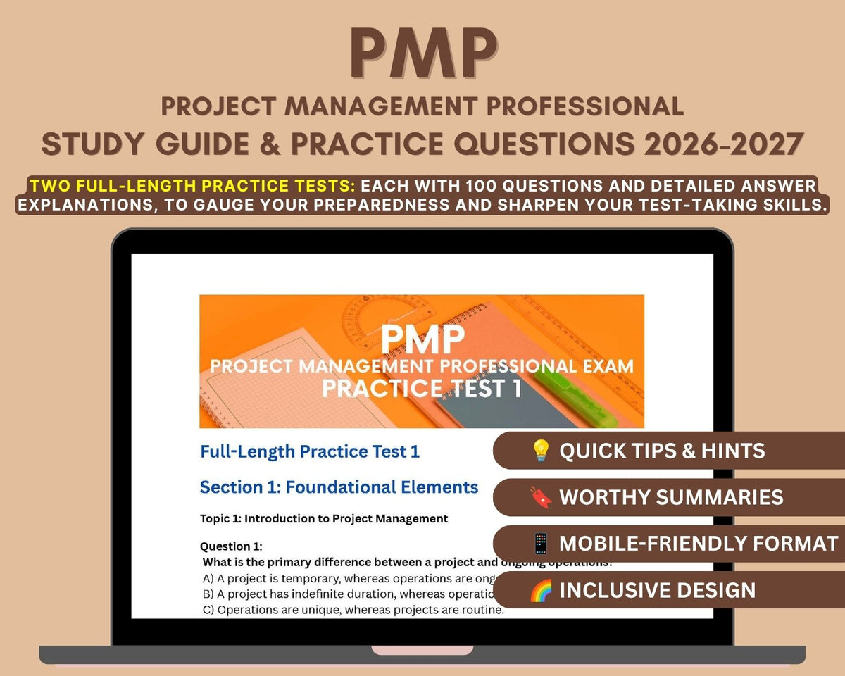 PMP Exam Prep 2026-2027: In-Depth Content Review, Practice Tests & Strategies for Project Management Professional Exam | PMP Certification