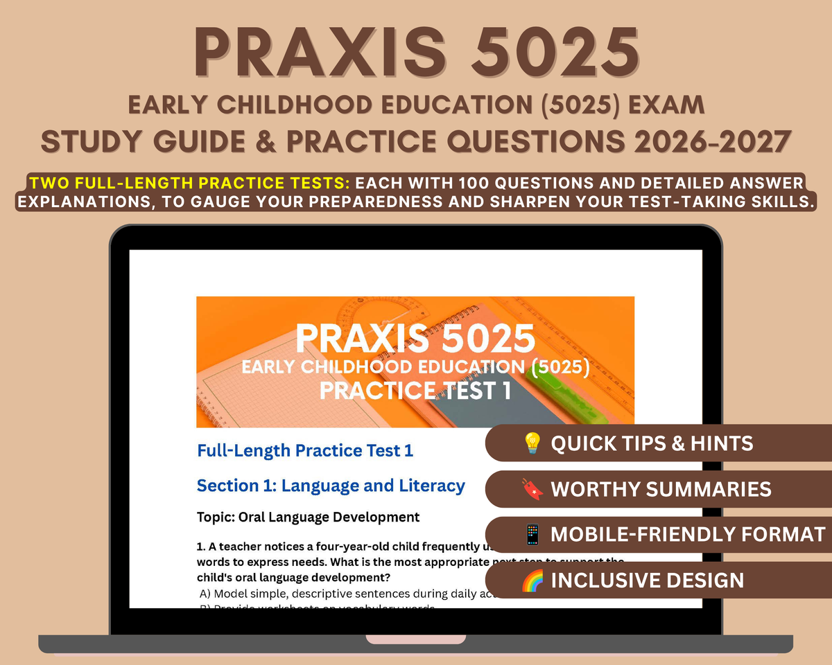Praxis Early Childhood Education (5025) Exam Study Guide 2026-2027
