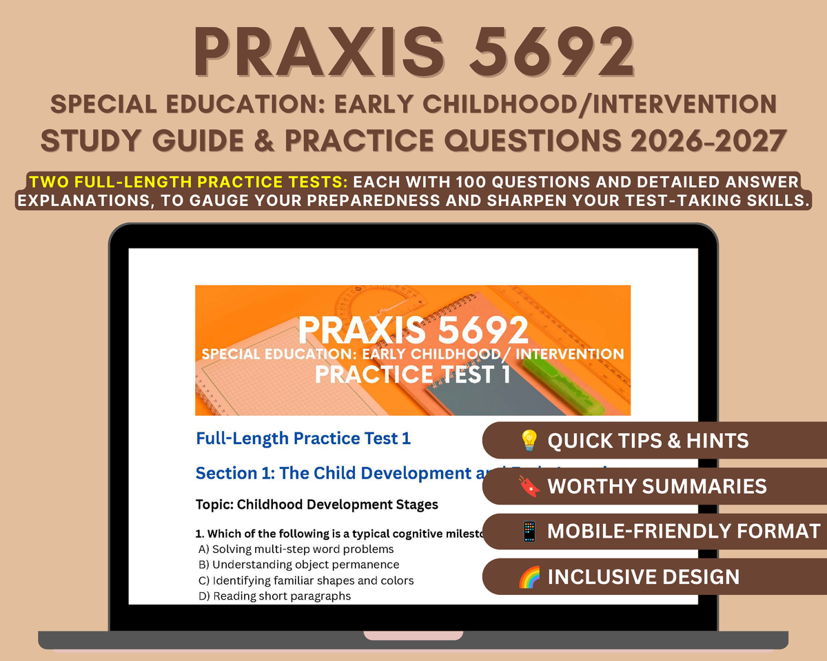 Praxis Special Education: Early Childhood/Early Intervention (5692) Study Guide 2026-2027