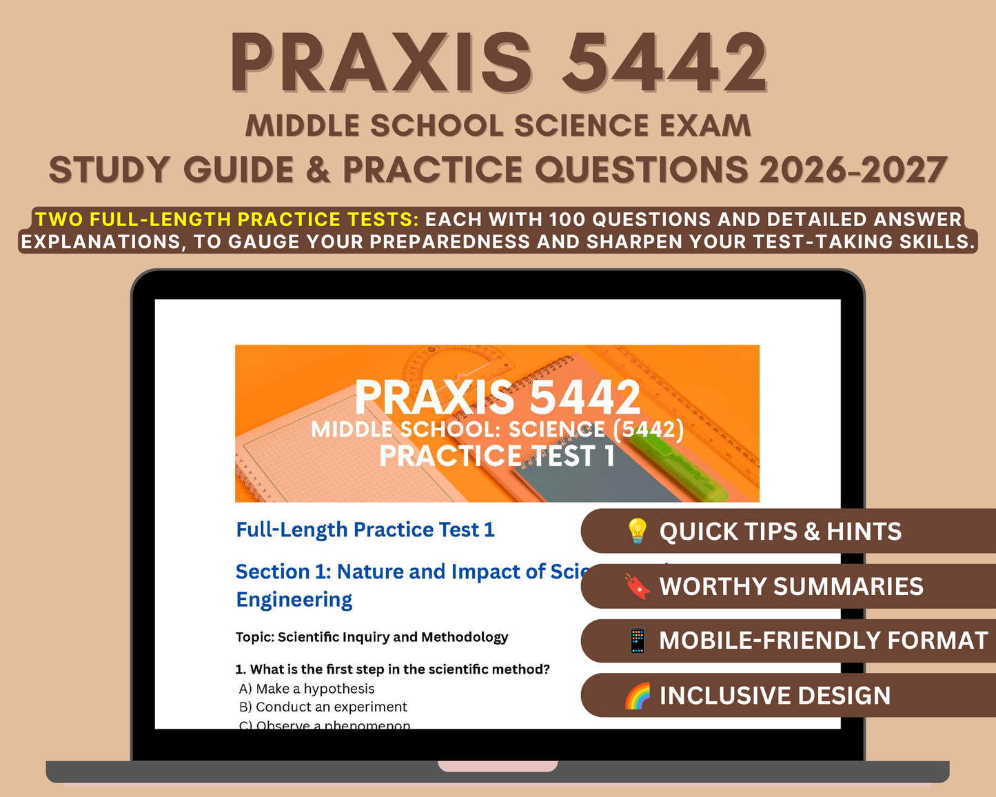 Praxis Middle School: Science (5442) Study Guide 2026-2027