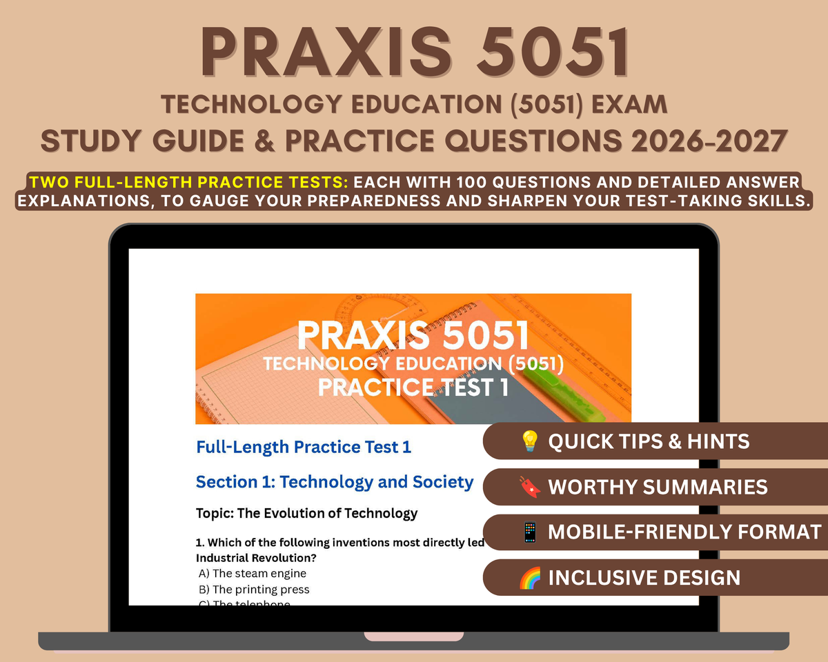 Praxis Technology Education (5051) Exam Study Guide 2026-2027