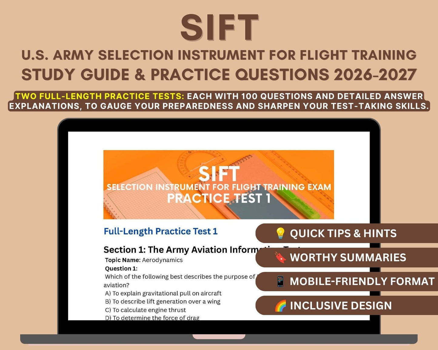 SIFT Exam Study Guide 2026-2027: Ace U.S. Army Aviation Test with 200+ Practice Questions & Detailed Answers