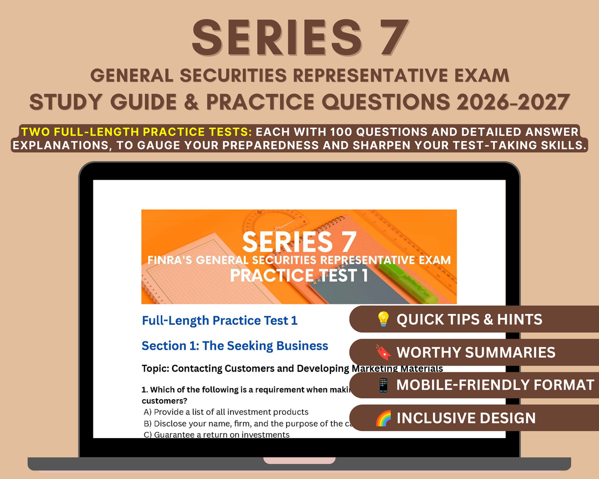 FINRA's Series 7 Exam Study Guide 2026-2027: In-Depth Content Review, Practice Tests & Exam Tips for Financial Success