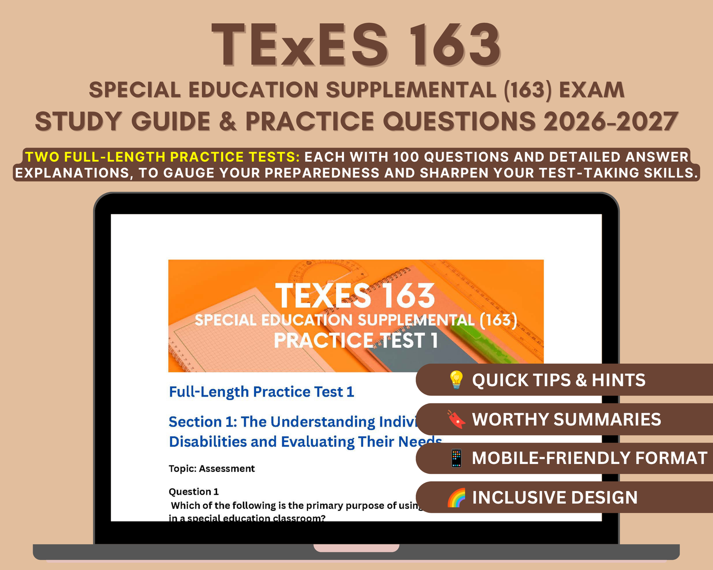 TExES Special Education Supplemental (163) Study Guide 2026-2027