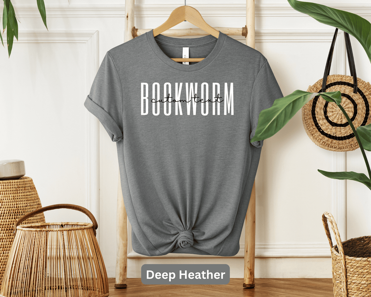 Bookworm Personalized T-Shirt: Custom Name Reader Tee, Literary Enthusiast Shirt, Bibliophile Top, Customized Book Lover Apparel