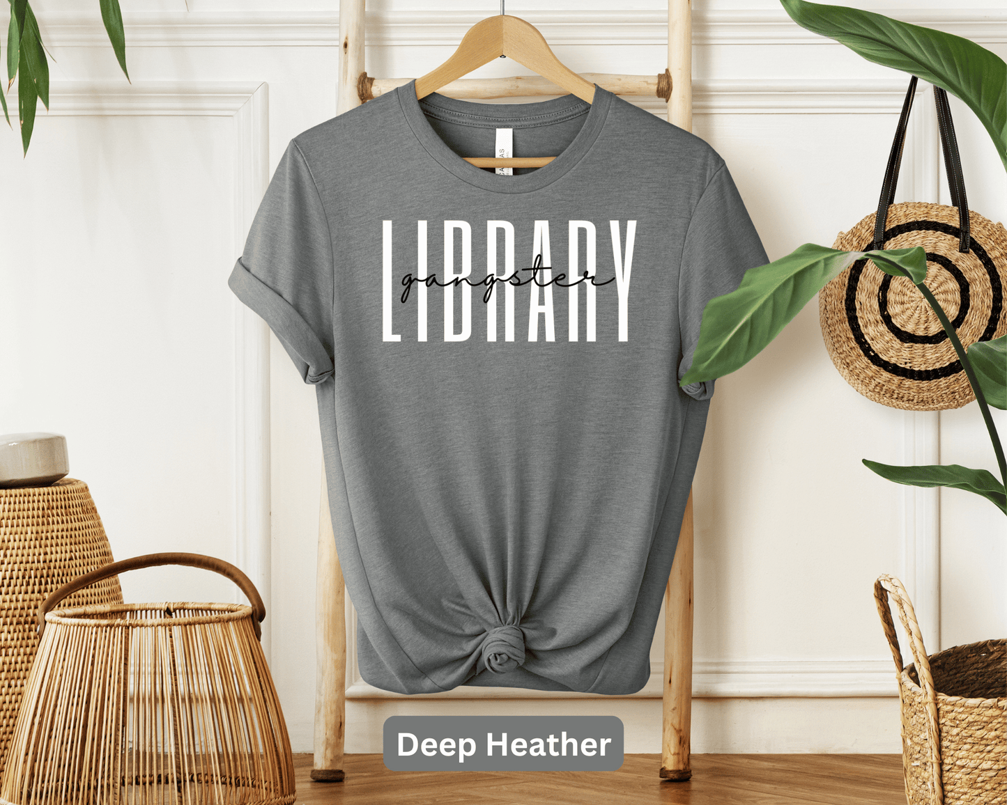 Library Gangster T-Shirt: Book Lover Tee, Reading Rebel Shirt, Librarian Cool Top, Literary Enthusiast Apparel, Bookish Gang Leader