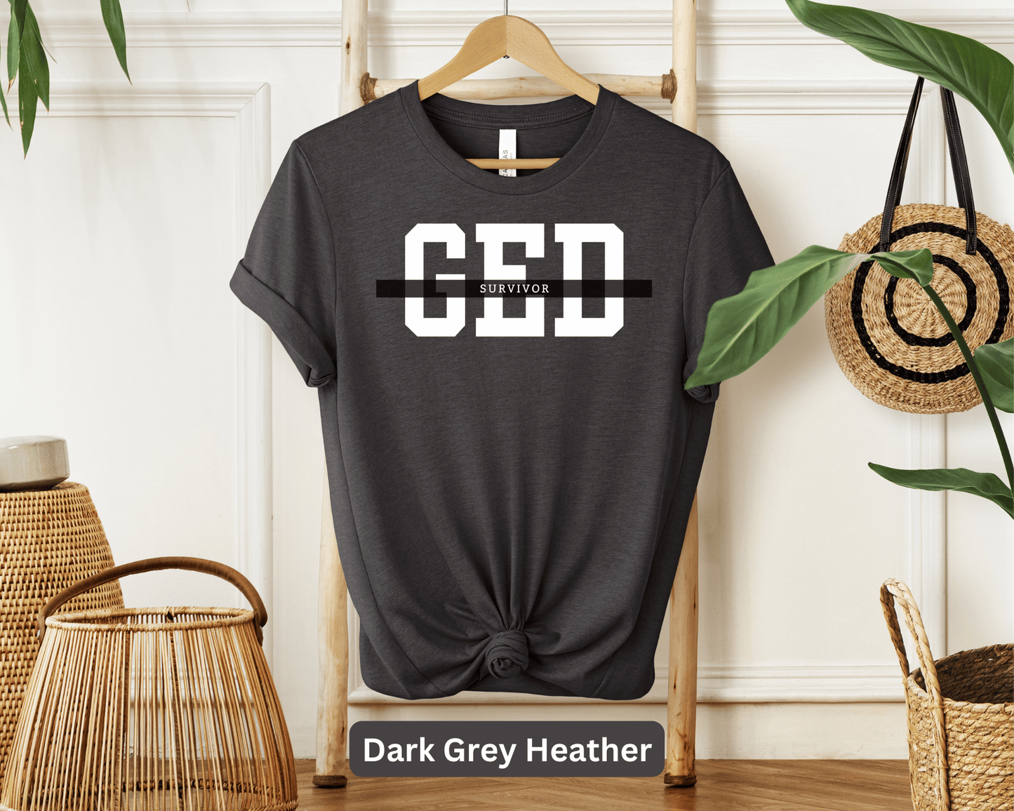 GED Survivor T-Shirt | High School Equivalency Tee | Grad Gift | Inspirational GED Success | Educational Achievement Apparel