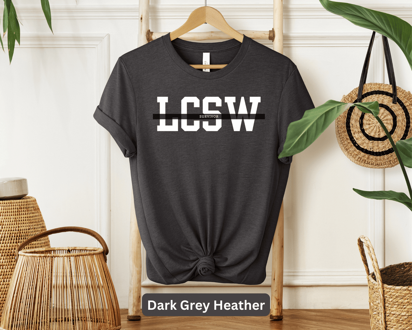 LCSW Survivor T-Shirt | Licensed Clinical Social Worker Tee | Social Work Exam Success | Therapist Gift | Mental Health Advocate Apparel