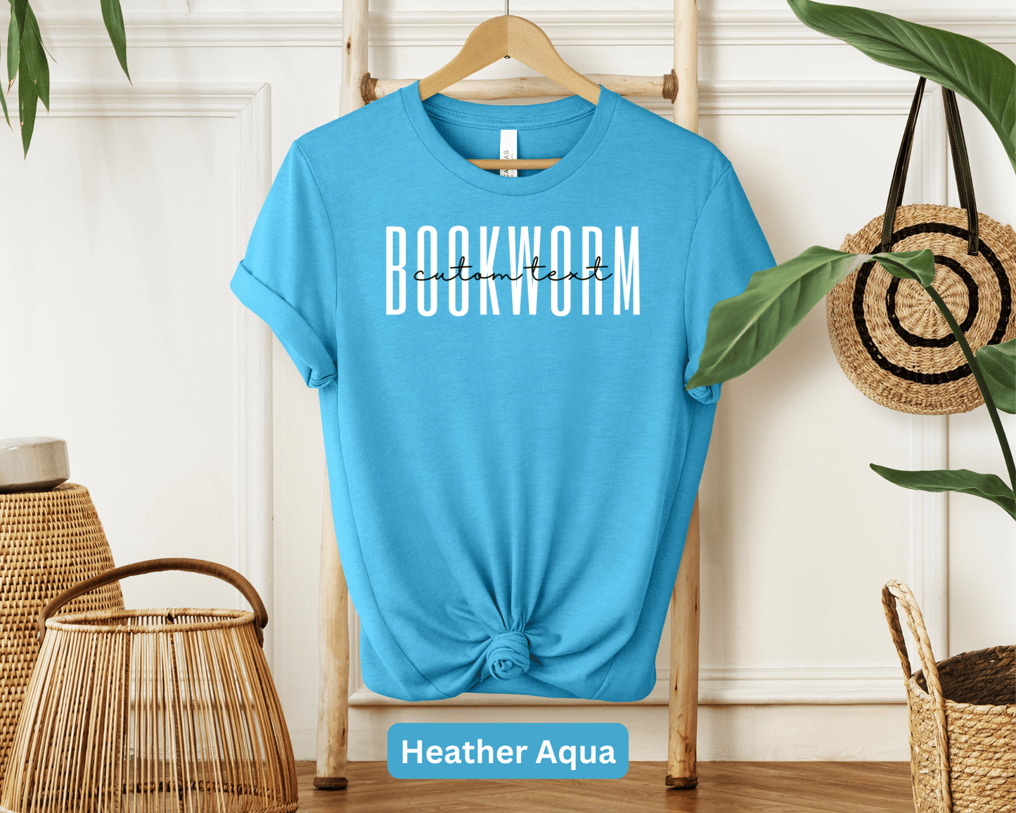 Bookworm Personalized T-Shirt: Custom Name Reader Tee, Literary Enthusiast Shirt, Bibliophile Top, Customized Book Lover Apparel