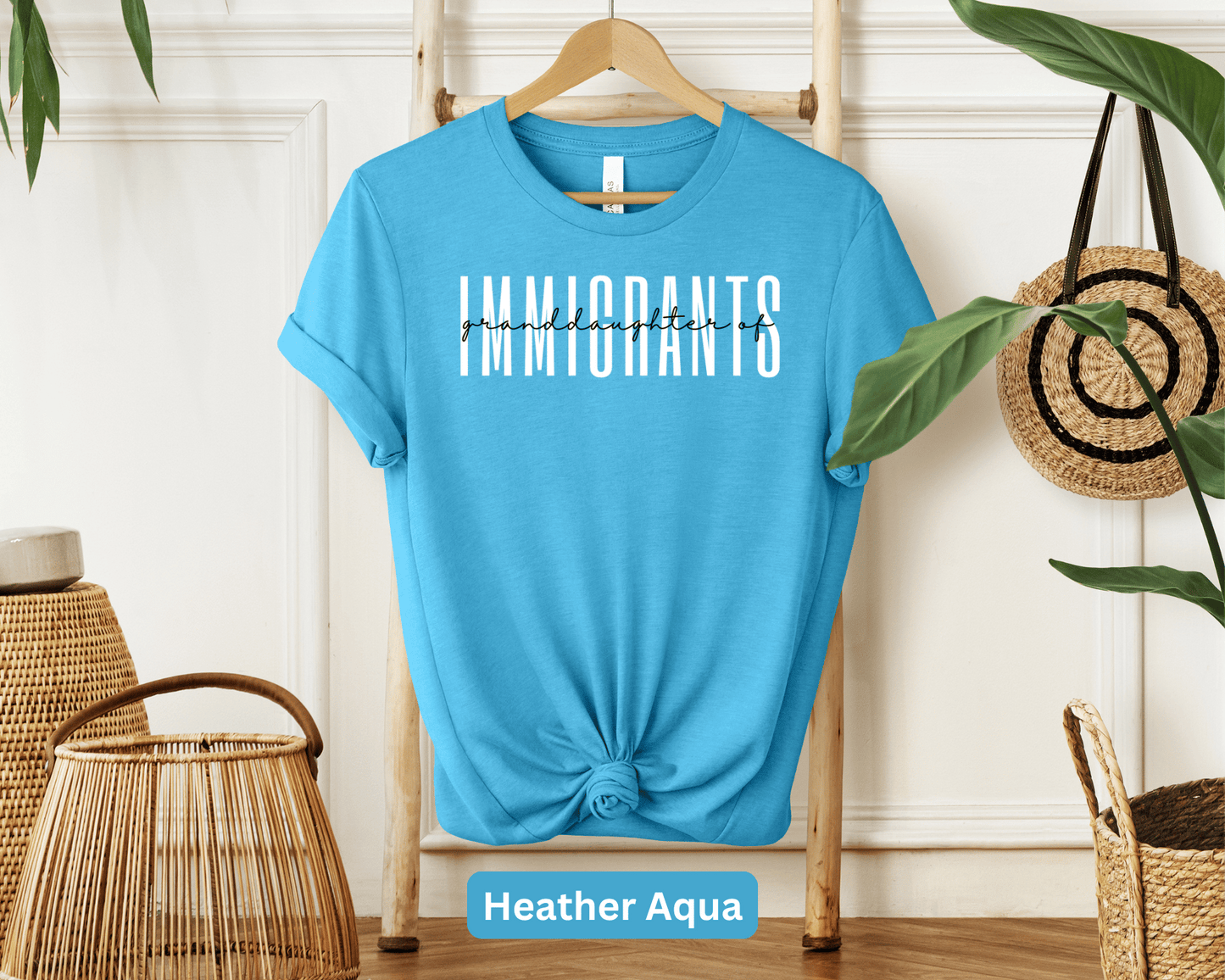 Granddaughter of Immigrants T-Shirt: Heritage Pride Tee, Family Legacy Shirt, Cultural Roots Top, Immigrant Ancestry Apparel